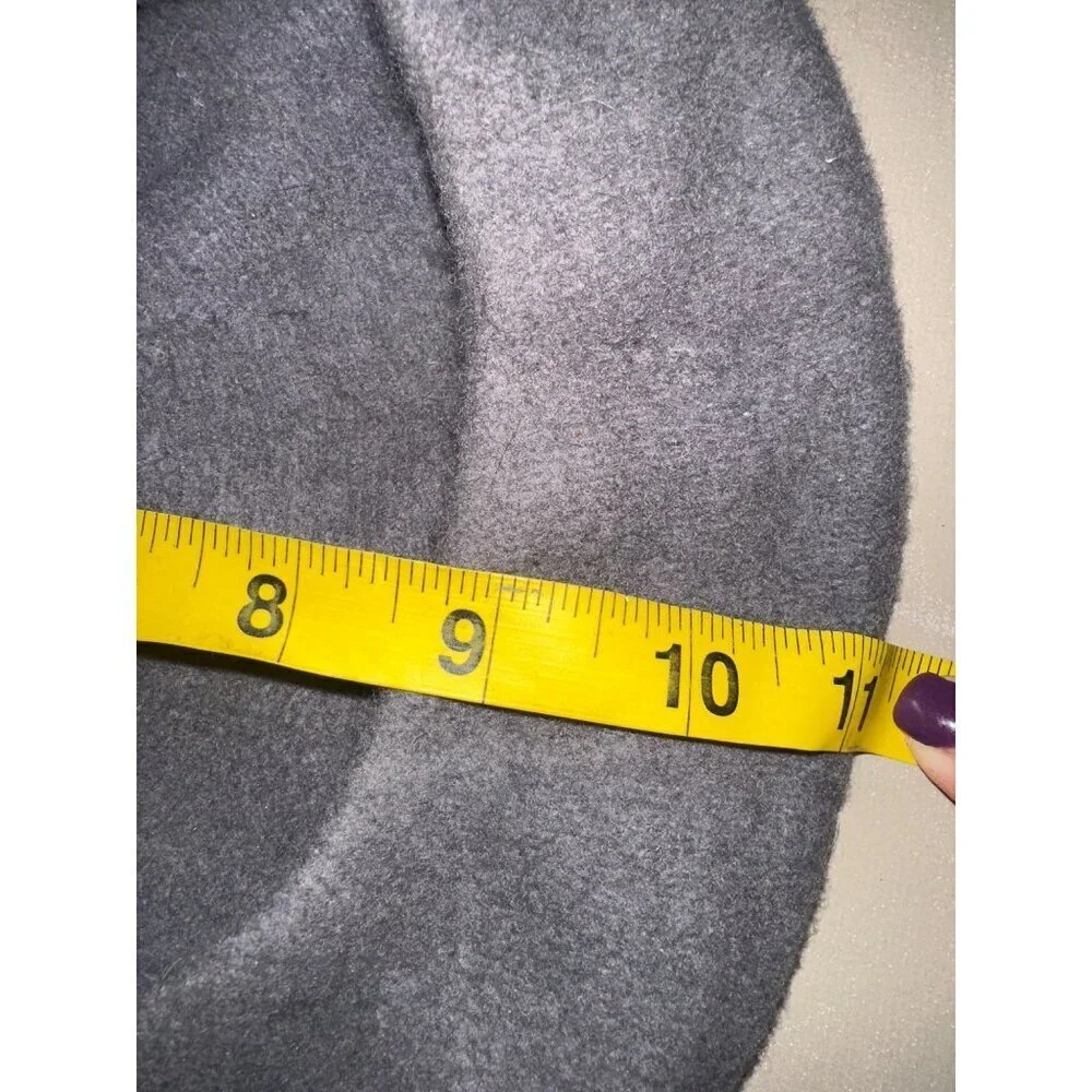 Saddlebred 100% Lambswool Gray Vintage Beret Classic Warm Winter Hat